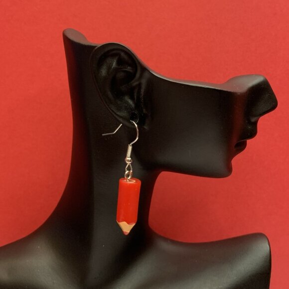 Pencil Earring, Teacher Earring, Teacher Appreciation Gift, School Earring, Art - Picture 3 of 4